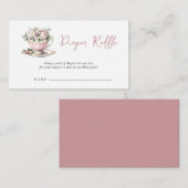 赤面金ゴールドティーパーティーベビーシャワーおむつラッフル エンクロージャーカード (正面/裏面)