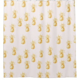 赤面金ゴールドトロピカルパイナップル シャワーカーテン