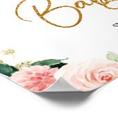 赤面金ゴールドバタフライベビーシャワーウェルカムサイン ポスター (角)