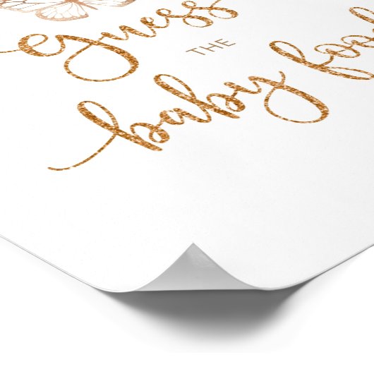 赤面金ゴールドバタフライベビー食品を推測 ポスター (角)