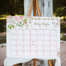 赤面金ゴールドバタフライ期日カレンダーを推測する ポスター