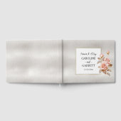 赤面金ゴールドバラフェイクホワイトレザー結婚ズ ゲストブック (全面)