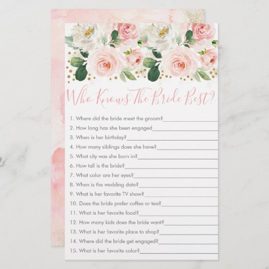 赤面金ゴールドフローラの花嫁ゲームを知っ最高のている人 (正面/裏面)