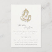 赤面金ゴールドフローラガネーシュインディアンウェディングレセプション エンクロージャーカード (正面)