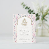 赤面金ゴールドフローラガネーシュインディアン結婚ズメンディ エンクロージャーカード (スタンド正面)