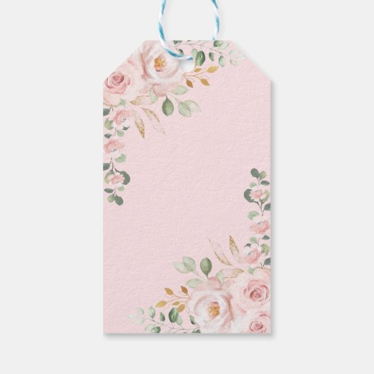 赤面金ゴールドフローラキンセアニェラミクリン誕生日 ギフトタグ (裏面)