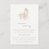 赤面金ゴールドフローラクリシュナインディアン結婚ズサンゲ エンクロージャーカード (正面)