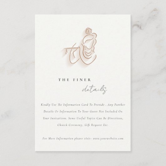 赤面金ゴールドフローラクリシュナインディアン結婚詳細 エンクロージャーカード (正面)