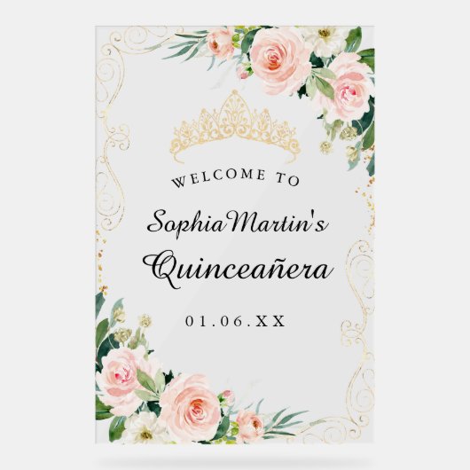 赤面金ゴールドフローラスワールキンセアニェラアクリルサイン アクリルサイン (正面)