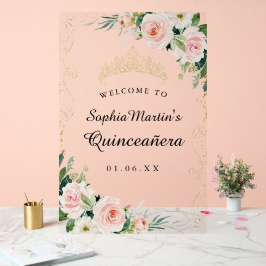 赤面金ゴールドフローラスワールキンセアニェラアクリルサイン アクリルサイン (ウェディング)