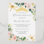 赤面金ゴールドフローラトンフライキンセアニェラ 箔招待状 (正面)