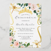 赤面金ゴールドフローラトンボキンセアニェラ 箔招待状 (正面)