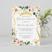 赤面金ゴールドフローラトンボキンセアニェラ 箔招待状 (立ち正面)