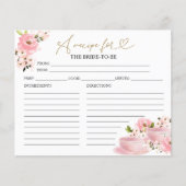 赤面金ゴールドフローラブライダルティーパーティーレシピカード (正面)