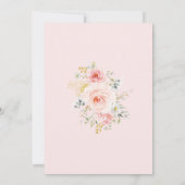 赤面金ゴールドフローラホットエアバルーンガールベビーシャワー 招待状 (裏面)