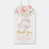 赤面金ゴールドフローラボーキツネベビーシャワーありがとう ギフトタグ (正面)