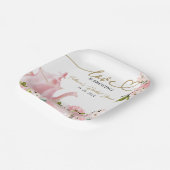 赤面金ゴールドフローララブイズブルーイングブライダルシャワー ペーパープレート (傾斜あり)