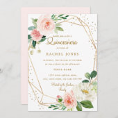 赤面金ゴールドフローラ幾何キンセアニェラ招待状 招待状 (正面/裏面)