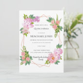 赤面金ゴールドフローラ幾何キンセアニェラ 招待状 (スタンド正面)