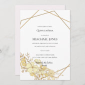 赤面金ゴールドフローラ幾何学的キンセアニェラ投資 招待状 (正面/裏面)