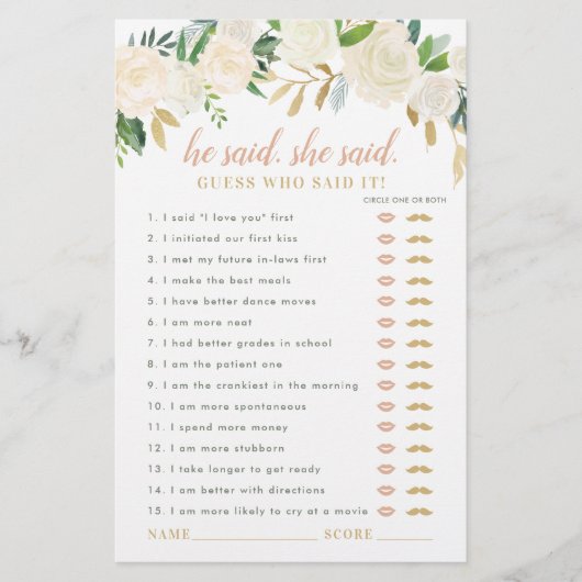 赤面金ゴールドフローラ彼は彼女はシャワーゲームと言った (正面)