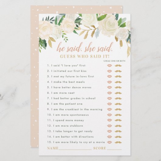 赤面金ゴールドフローラ彼は彼女はシャワーゲームと言った (正面/裏面)