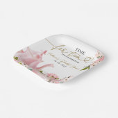 赤面金ゴールドフローラ時間for Teaブライダルシャワー ペーパープレート (傾斜あり)