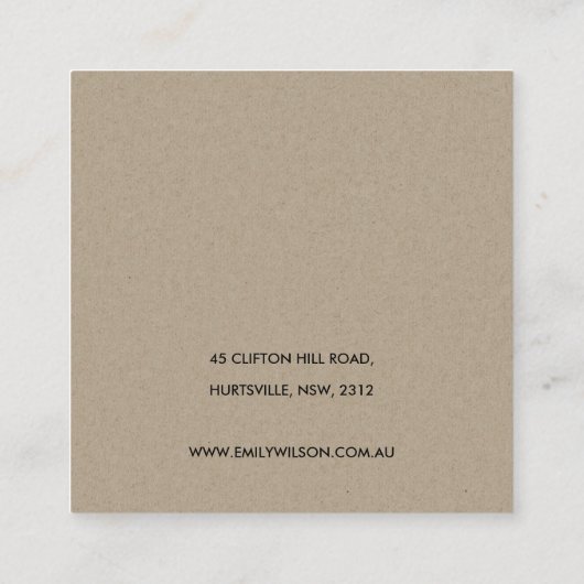 赤面金ゴールドブルゴーニュバラフローライヤリングディスプレイ スクエア名刺 (裏面)