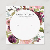 赤面金ゴールドブルゴーニュバラフローライヤリングディスプレイ スクエア名刺 (正面)