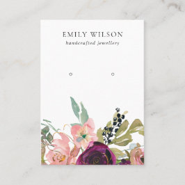 赤面金ゴールドブルゴーニュバラフローライヤリングディスプレイ 名刺