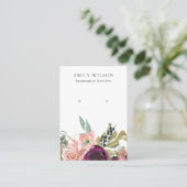 赤面金ゴールドブルゴーニュバラフローライヤリングディスプレイ 名刺 (スタンド正面)