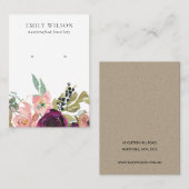 赤面金ゴールドブルゴーニュバラフローライヤリングディスプレイ 名刺 (正面/裏面)