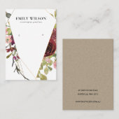 赤面金ゴールドブルゴーニュバラフローライヤリングディスプレイ 名刺 (正面/裏面)