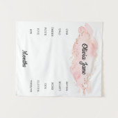 赤面金ゴールドベビーマイルストーンフォトブランケットタペストリー タペストリー (正面(横))