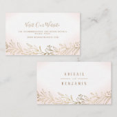 赤面金ゴールドボタニッ結婚クのウェブサイト挿入カード プレイスカード (正面/裏面)