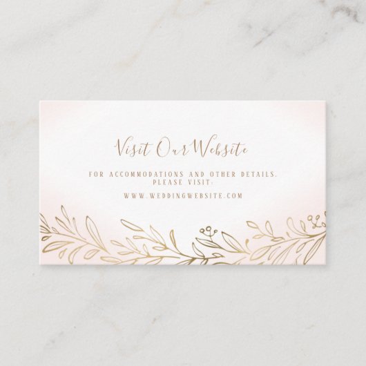 赤面金ゴールドボタニッ結婚クのウェブサイト挿入カード プレイスカード (正面)