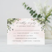 赤面金ゴールドミール選択グリーナリーダスティブルー結婚ズ 出欠カード (スタンド正面)