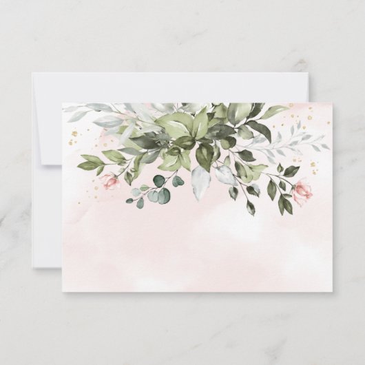 赤面金ゴールドミール選択グリーナリーダスティブルー結婚ズ 出欠カード (裏面)