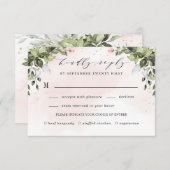 赤面金ゴールドミール選択グリーナリーダスティブルー結婚ズ 出欠カード (正面/裏面)