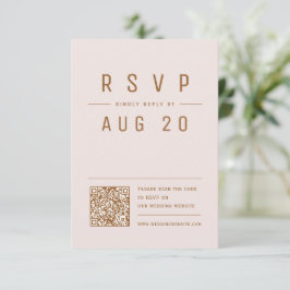 赤面金ゴールドモダンシックシンプルタイポグラフィQRコード 出欠カード