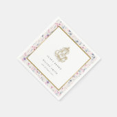 赤面金ゴールドワイルドフラワーガネーシュインディアン結婚ズ スタンダードカクテルナプキン (角)