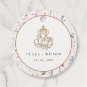 赤面金ゴールドワイルドフラワーガネーシュインディアン結婚ズ フェイバータグ (正面)