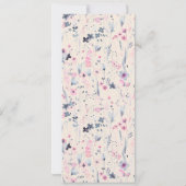 赤面金ゴールドワイルドフラワークリシュナインディアン結婚のメニュー 招待状 (裏面)