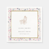 赤面金ゴールドワイルドフラワークリシュナインディアン結婚 スタンダードカクテルナプキン (正面)