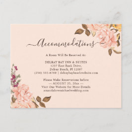 赤面金ゴールドヴィンテージフローラ宿泊カード インビテーションポストカード