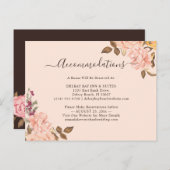 赤面金ゴールドヴィンテージフローラ宿泊カード インビテーションポストカード (正面/裏面)