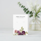 赤面金ゴールド包装バラフローライヤリングディスプレイ 名刺 (スタンド正面)