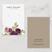 赤面金ゴールド包装バラフローライヤリングディスプレイ 名刺 (正面/裏面)