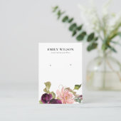 赤面金ゴールド包装バラフローライヤリングディスプレイ 名刺 (スタンド正面)