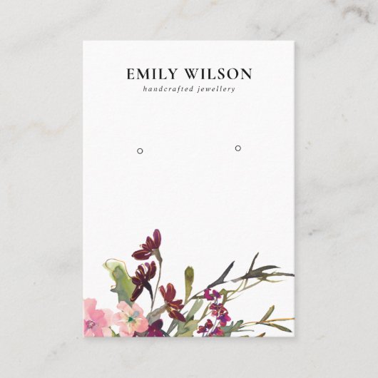 赤面金ゴールド包装バラフローライヤリングディスプレイ 名刺 (正面)